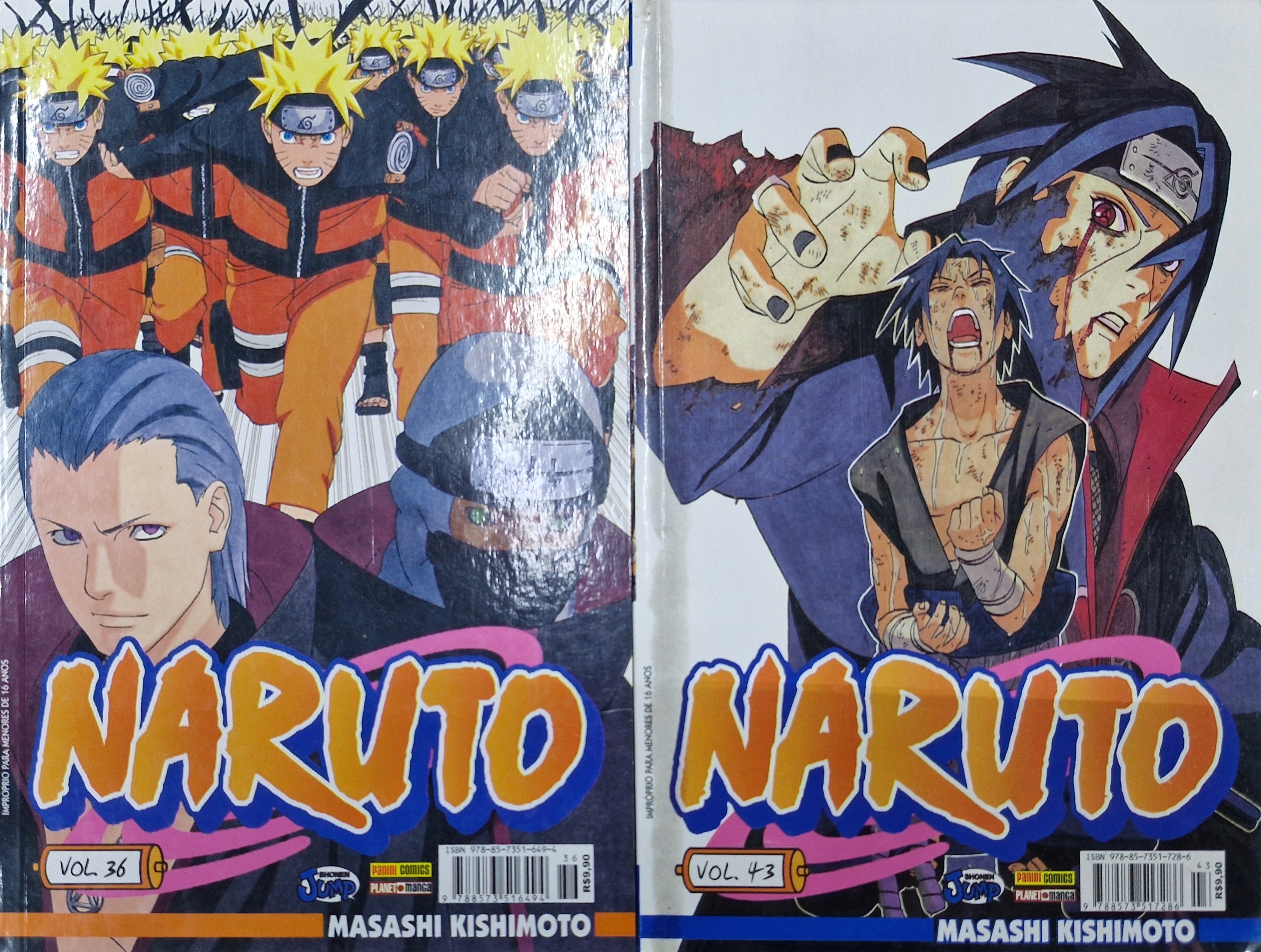 Combo Naruto Dois Volumes (Volumes 36 e 43) de Masashi Kishimoto pela Panini (2010)
