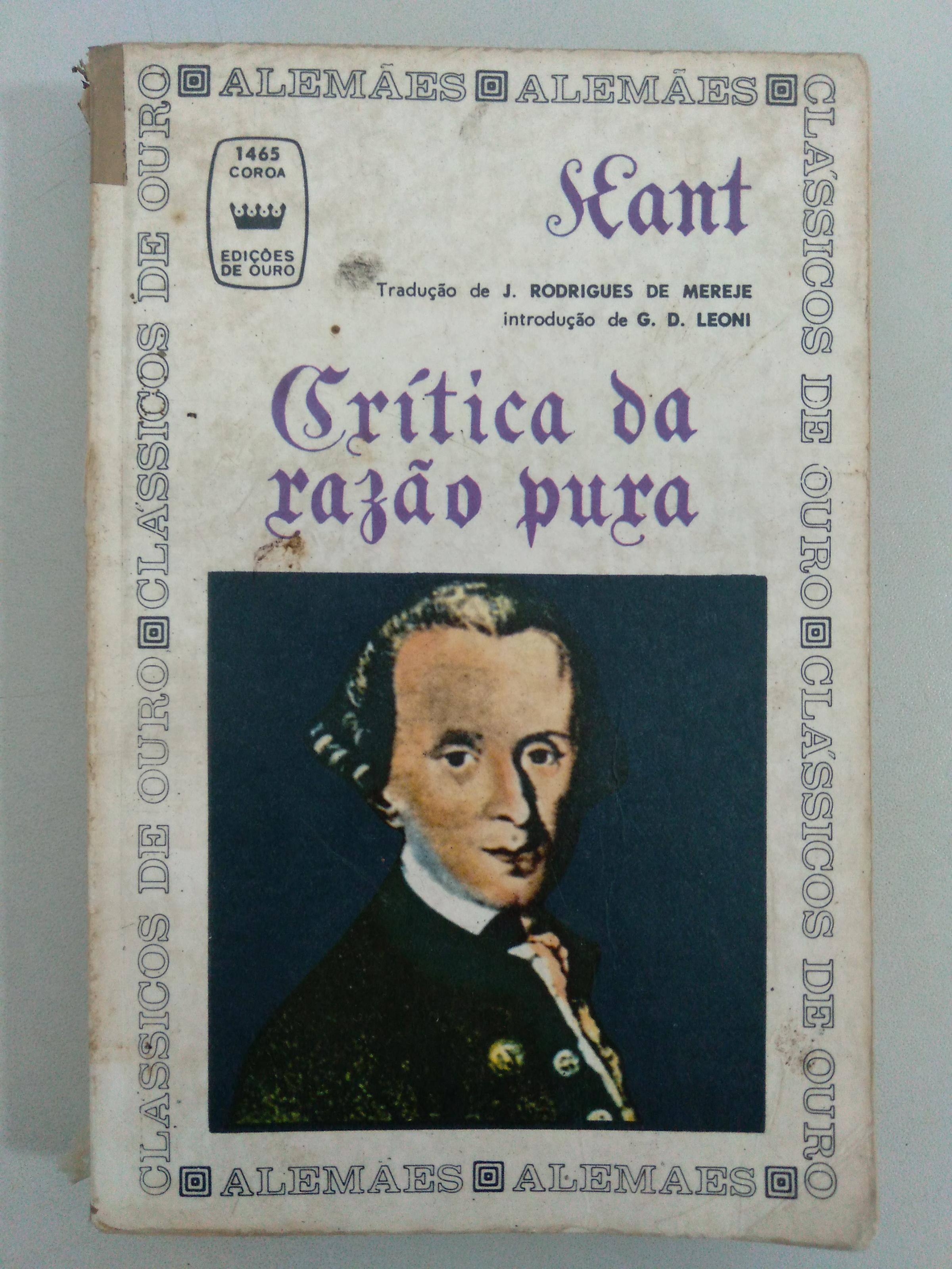 Crítica da Razão Pura de Immanuel Kant pela Edições de Ouro (1969)
